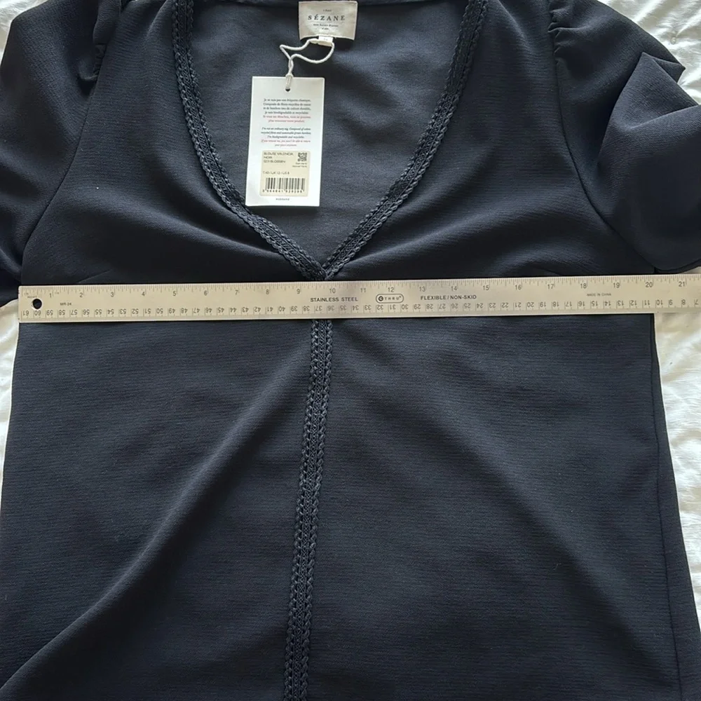 Sezane Valencia Blouse Black - Size 40 - Picture 7 of 8
